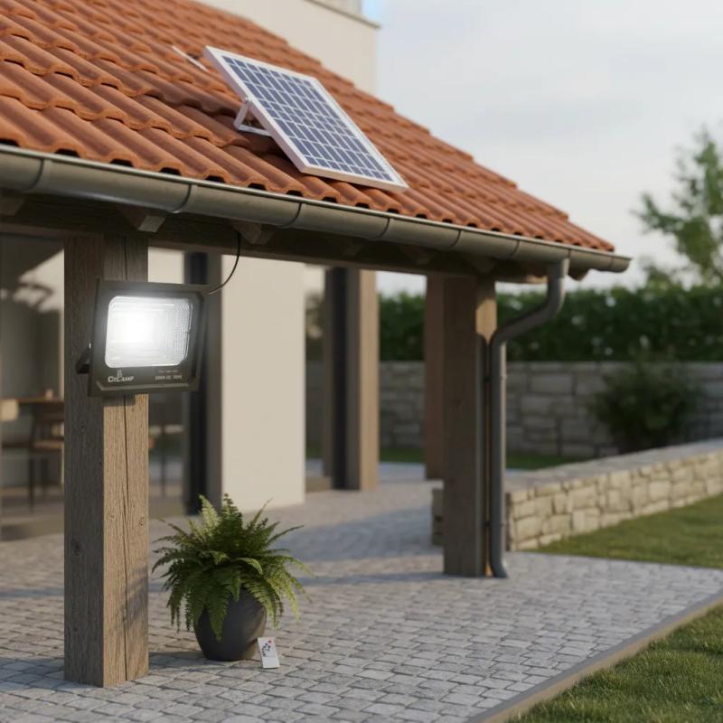 Reflector Led Panel Carga Solar 200w Control Remoto Ahorro