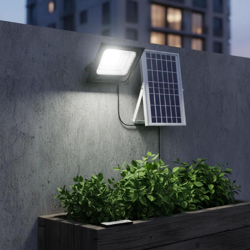 Reflector Led Panel Carga Solar 200w Control Remoto Ahorro