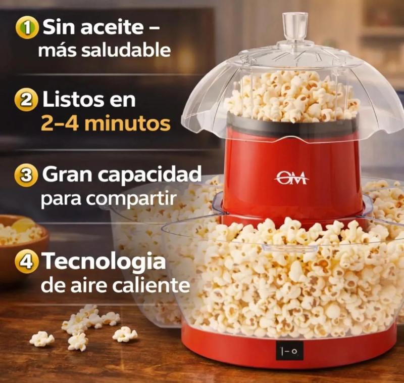 Pochoclera Eléctrica Sin Aceite Máquina De Pochoclos