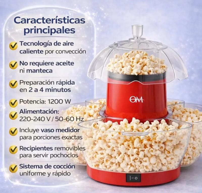 Pochoclera Eléctrica Sin Aceite Máquina De Pochoclos