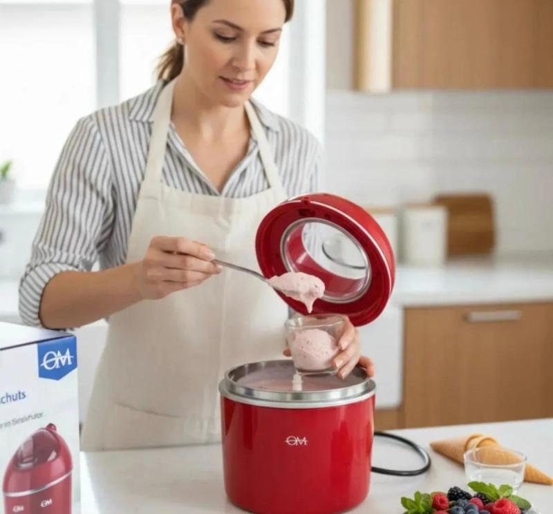 Fabrica De Helados Om Para Postres Frios Rojo 50hz