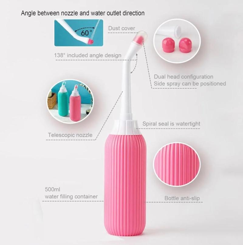 Bidet Portatil De Viaje Con 2 Boquillas 500ml Verde