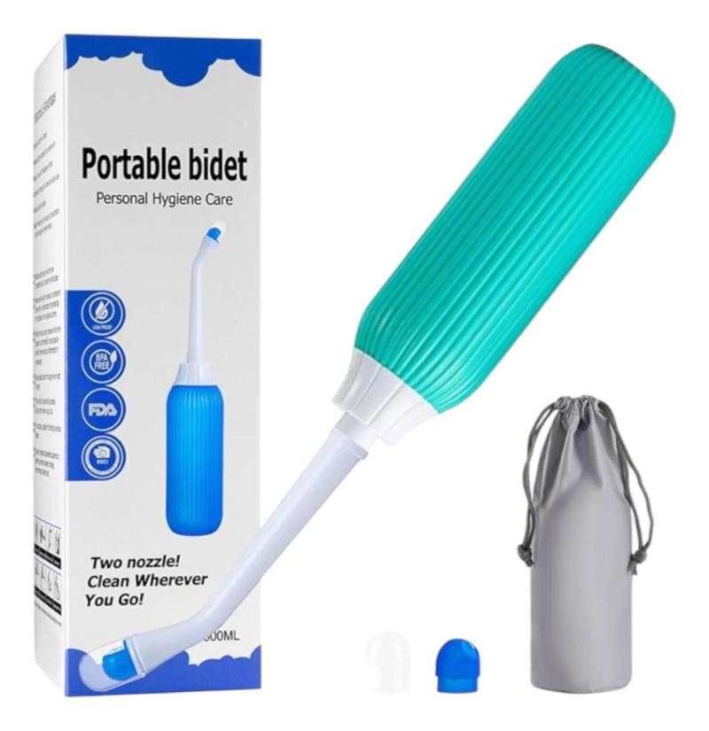 Bidet Portatil De Viaje Con 2 Boquillas 500ml Verde