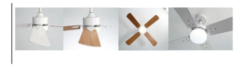 Ventilador De Techo Con Luz Led Control Remoto Madera Mdf 4