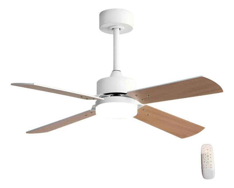 Ventilador De Techo Con Luz Led Control Remoto Madera Mdf 4