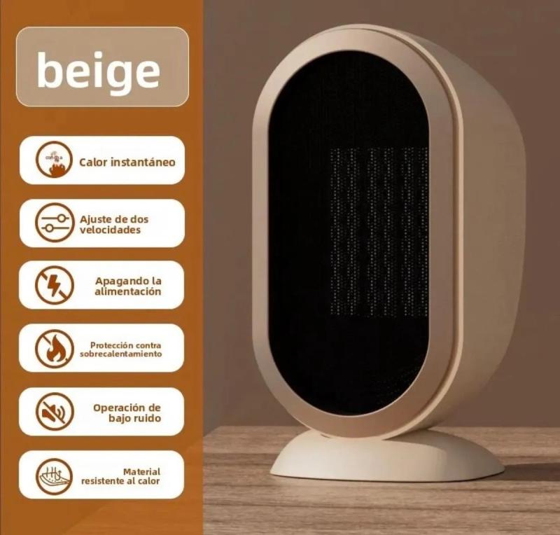 Ventilador Calefactor Eléctrico Portátil Silencioso