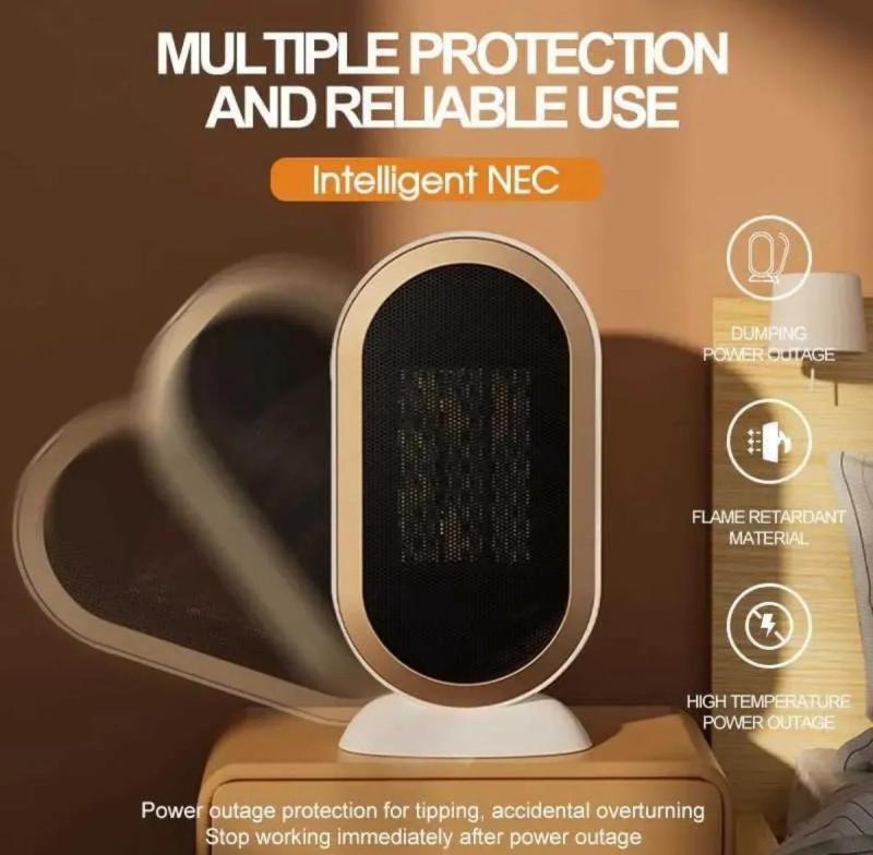 Ventilador Calefactor Eléctrico Portátil Silencioso