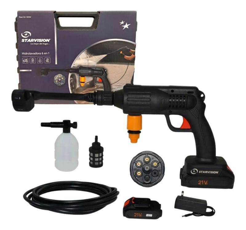 Hidrolavadora 6 En1 Star Vision Recargable Con 2 Baterias