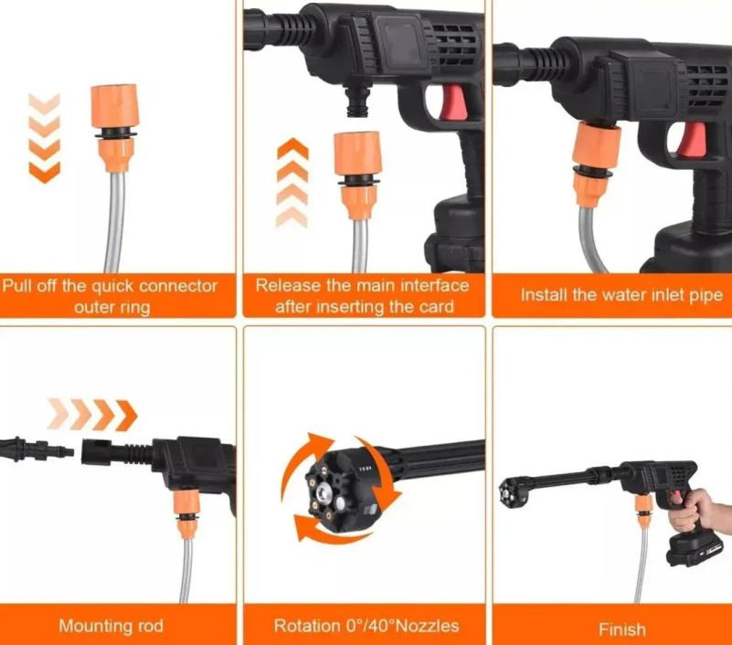 Hidrolavadora 6 En1 Star Vision Recargable Con 2 Baterias