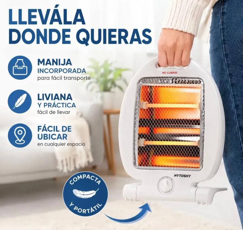 Estufa Electrica 800w Bajo Consumo 2 Velas Portátil
