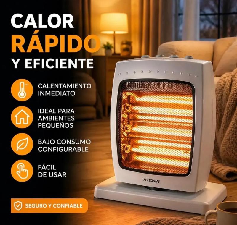 Estufa Eléctrica Halógena 1200w Giratoria Caloventor