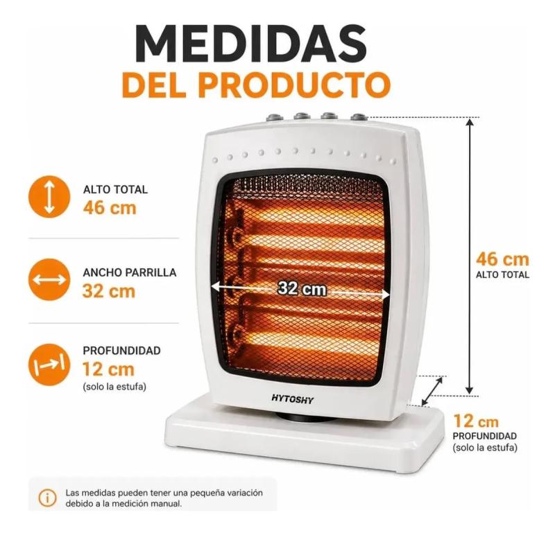 Estufa Eléctrica Halógena 1200w Giratoria Caloventor