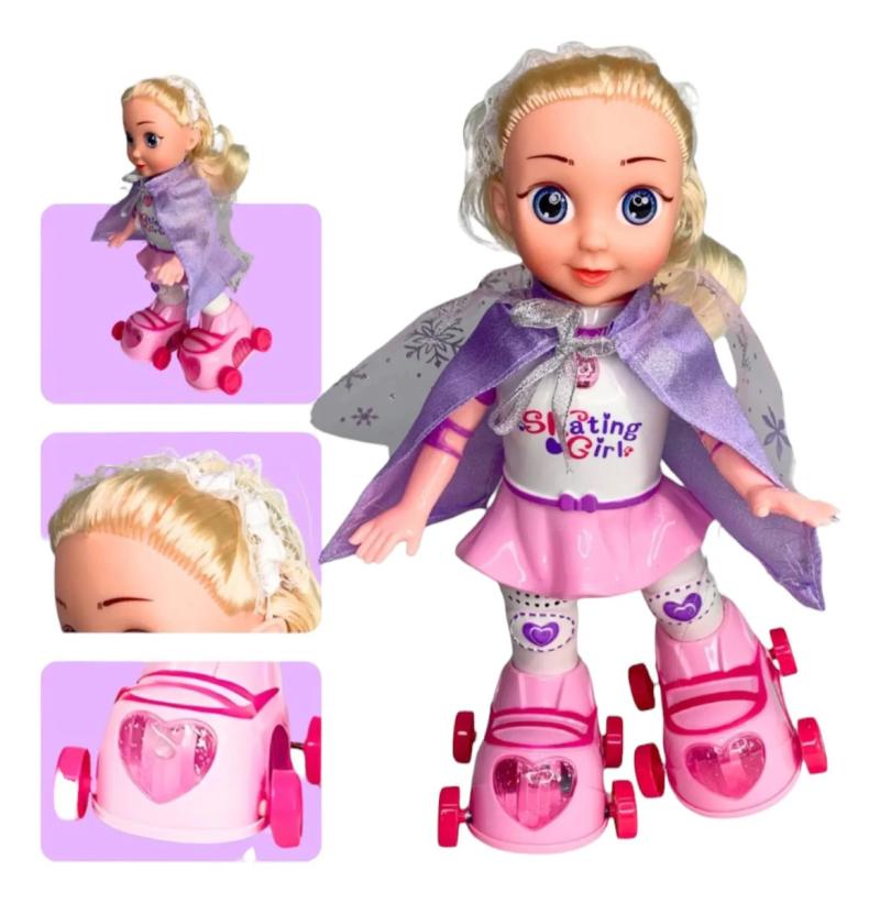 Muñeca Patinadora Luces Y Sonido Juguetes Musical
