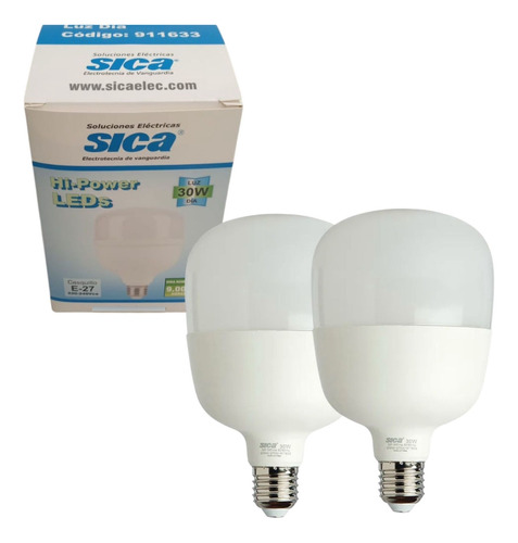 Lampara Sica Alta Potencia 30w E27 Luz Fria Galponera
