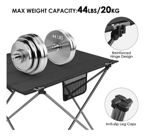 Mesa Plegable Portátil Para Acampar Con Soporte