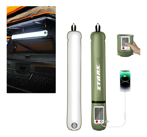 Linterna Lampara Inflable 60 Cm Carga Solar Y Usb Luz Led