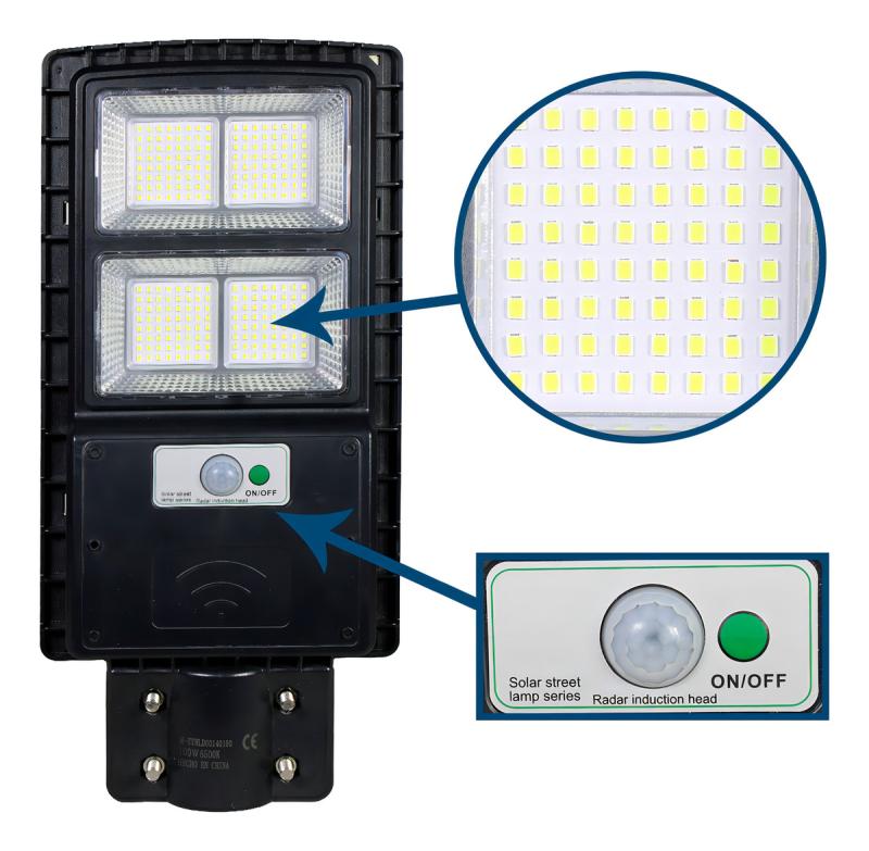 Reflector Led Solar Luminaria 90w Sensor Movimiento Exterior