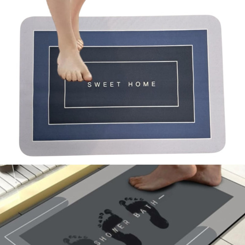 Alfombra Baño Absorvente Antideslizante De Secado Rapido