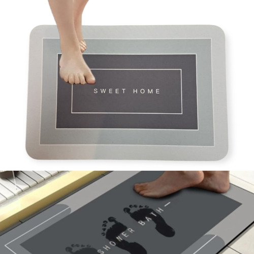 Alfombra Baño Absorvente Antideslizante De Secado Rapido