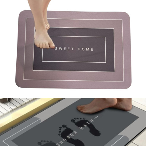 Alfombra Baño Absorvente Antideslizante De Secado Rapido