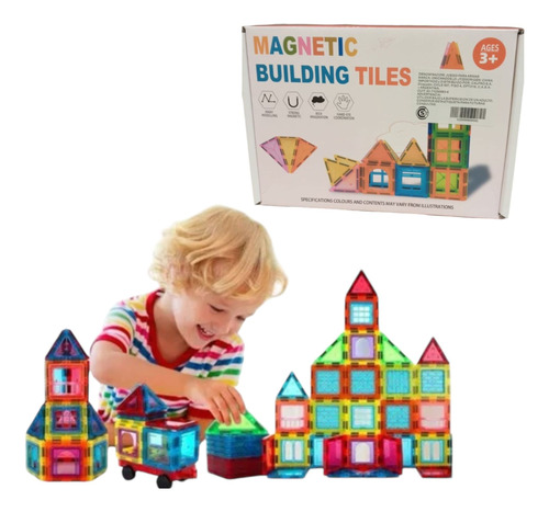 Bloques De Construcción Magnéticos 60 Piezas Magnetic Tiles
