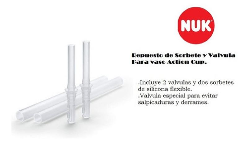Repuesto Sorbetes Y Valvula Silicona Vaso Action Cup Nuk