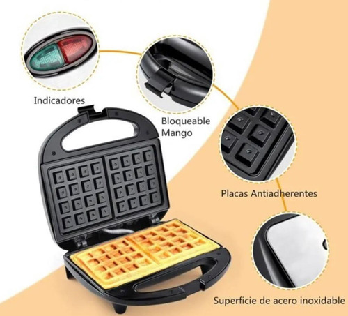 Sandwichera Eléctrica 3 En 1 Wafflera Tostadora Grill 750w
