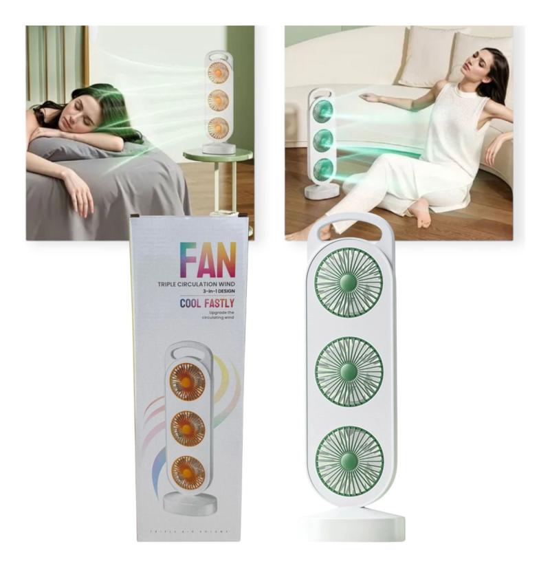 Ventilador De Escritorio Portatil 3 En 1 Recargable Usb