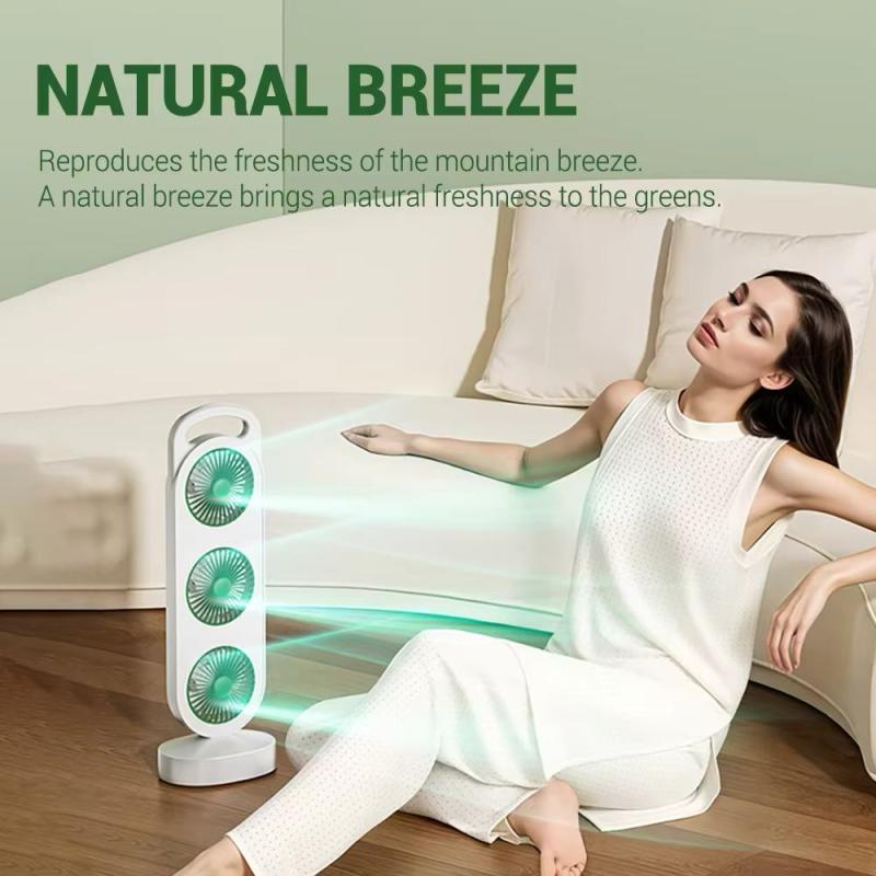 Ventilador De Escritorio Portatil 3 En 1 Recargable Usb