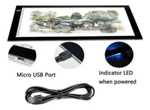 Tableta Gráfica Para Calcar A4 Luz Led Recargable