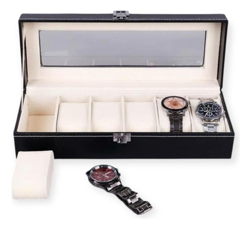 Estuche Para Reloj Exhibidor Caja Para Relojes 6 Espacios