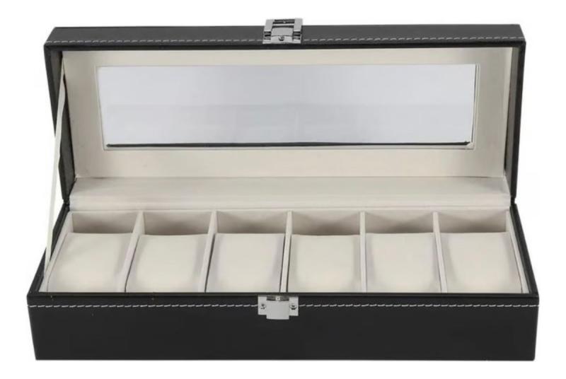 Estuche Para Reloj Exhibidor Caja Para Relojes 6 Espacios