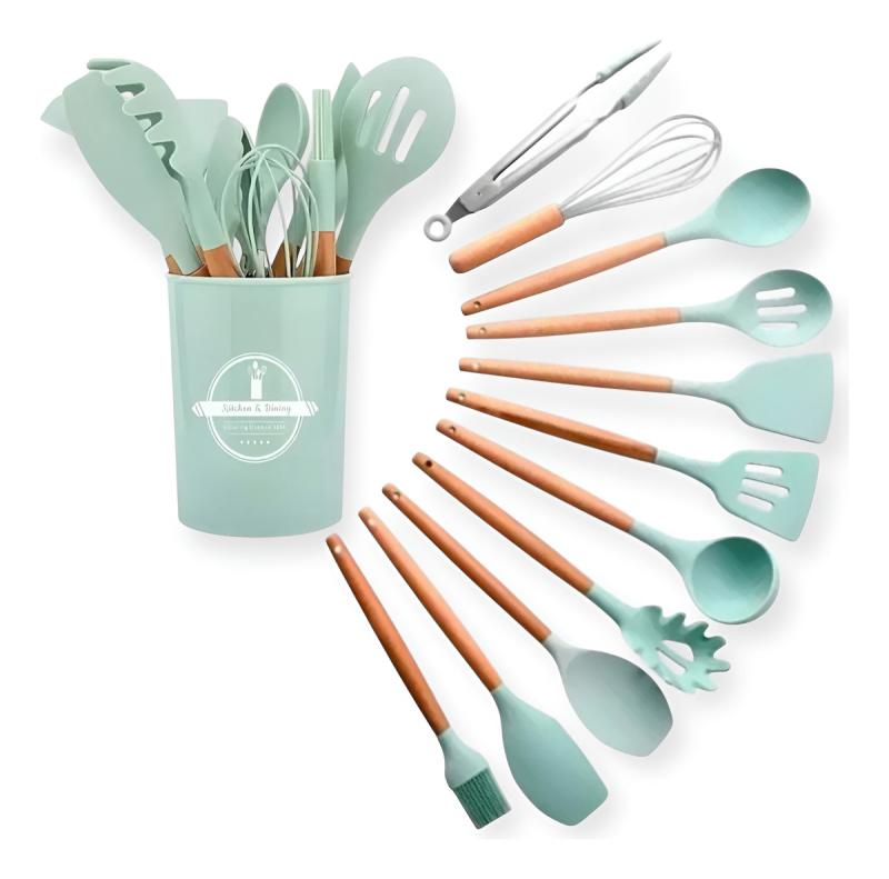 Juego De Utensilios De Cocina De Silicona X 12 Pzas