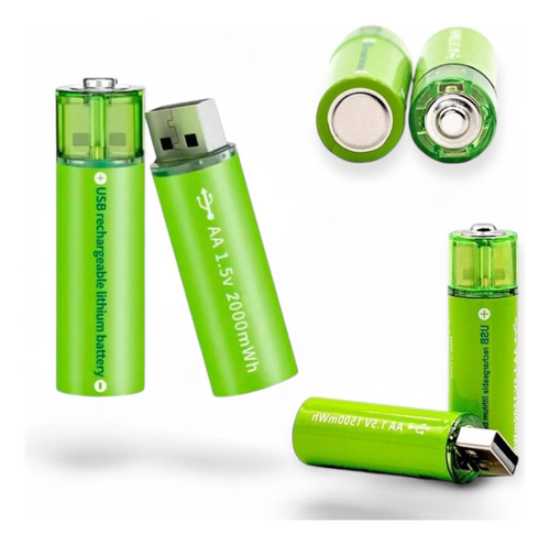 Pilas Aa Recargables Usb 2000mha Por 2 Unidades