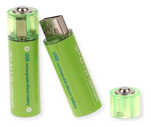 Pilas Aa Recargables Usb 2000mha Por 2 Unidades