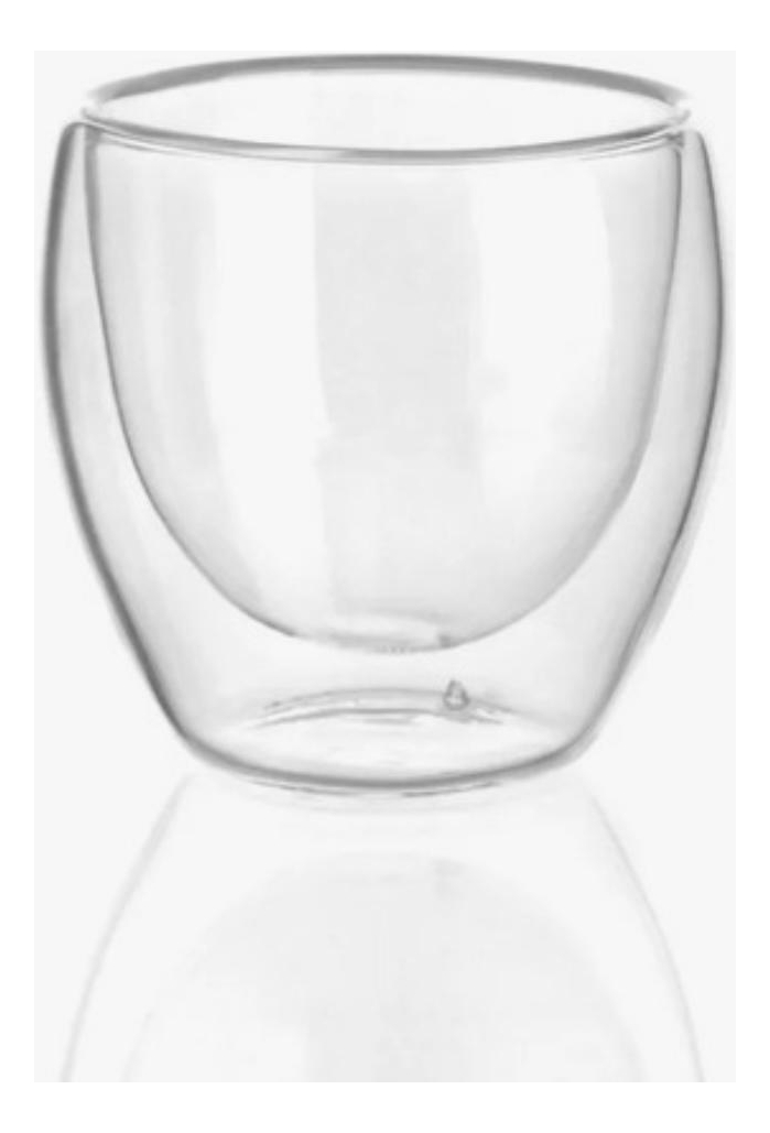 Set De 6 Vasos Doble Pared De Vidrio 80 Ml