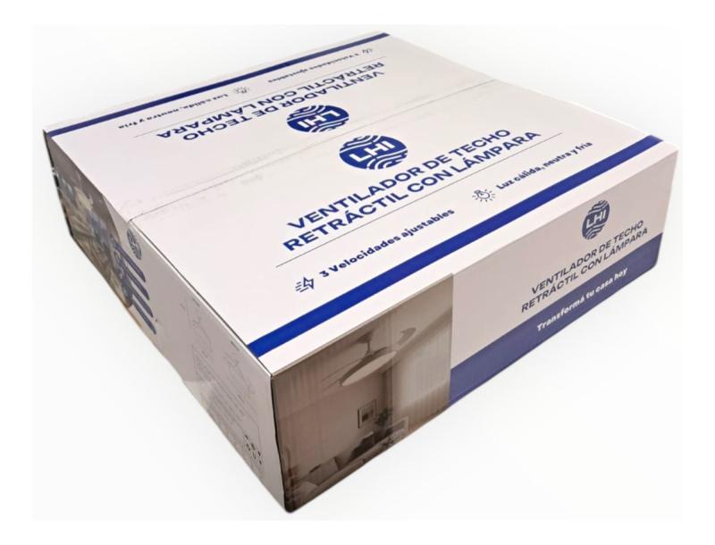 Ventilador De Techo Luz Cálida Fría Retráctil Con Control