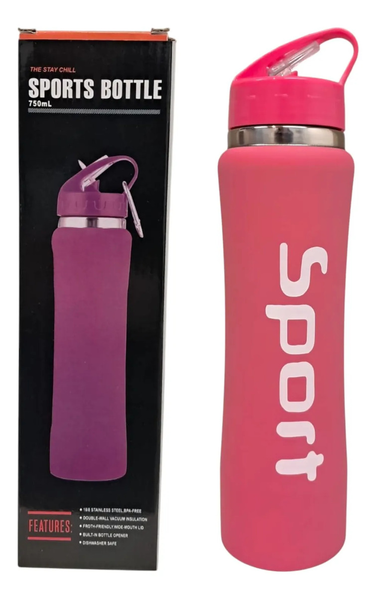 Botella De Agua Deportiva 750 Ml Termica Acero Inoxidable