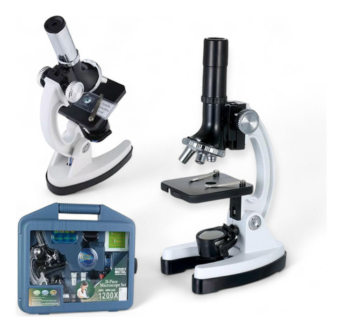 Kit Microscopio Biológico Zoom 1200x Valija