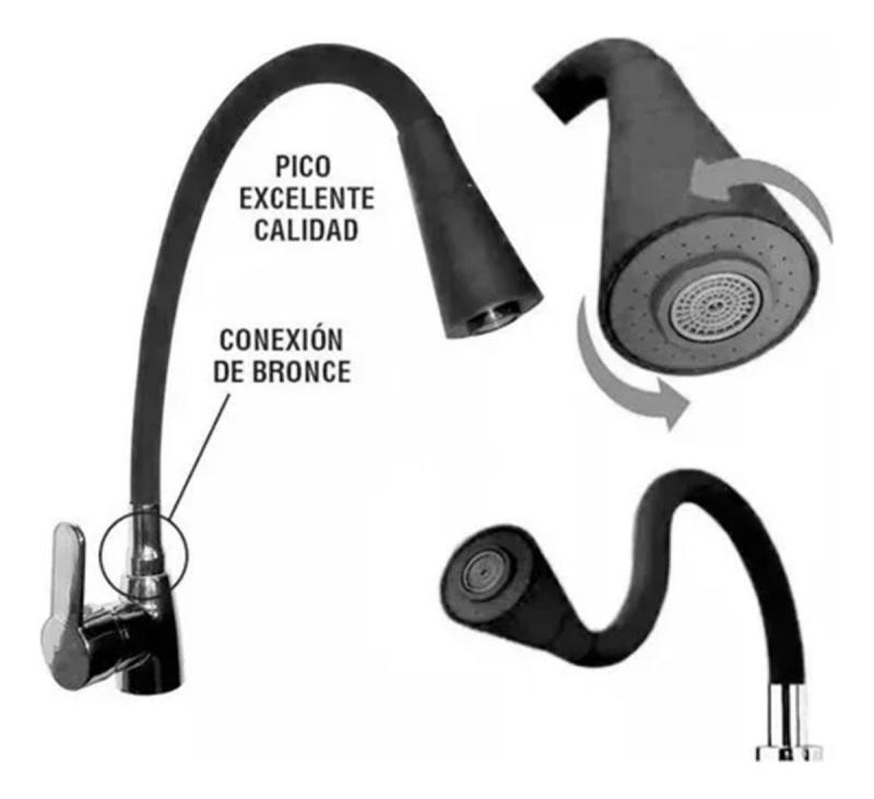 Grifería Flexible Monocomando Para Cocina.