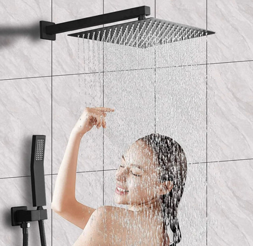 Sistema Ducha De Pared Griferia Empotrado Con Duchador Plata