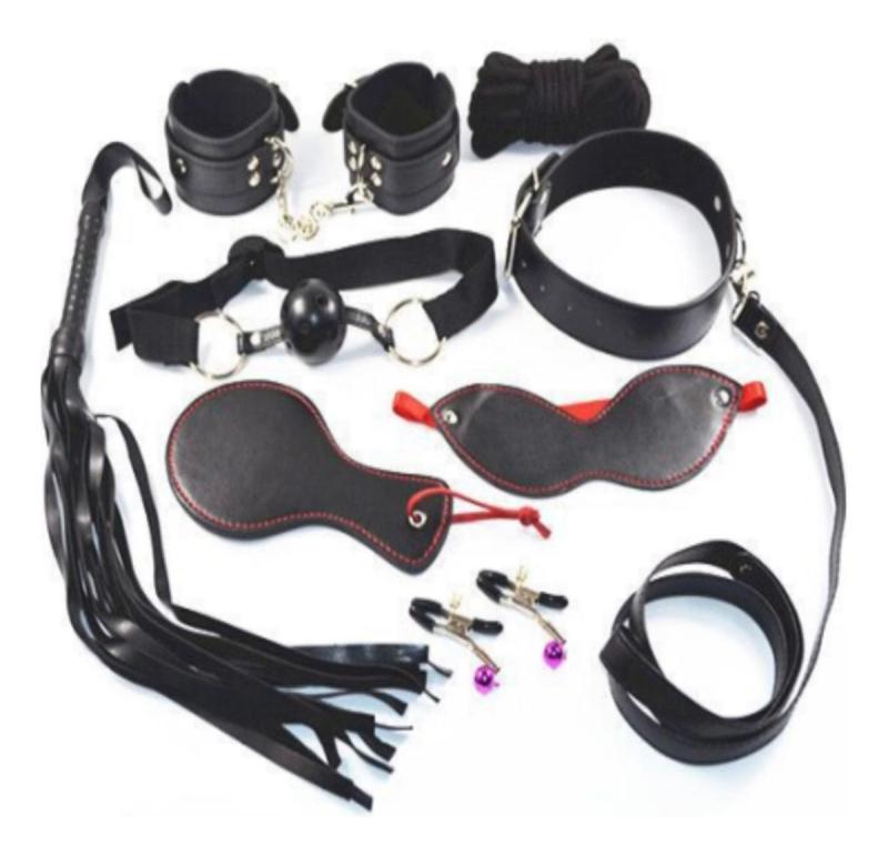 Kit Bondage 8 Piezas Latigo Antifaz Mordaza Esposas