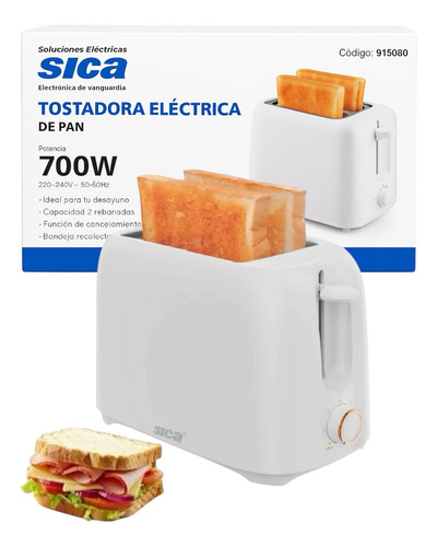 Tostadora 700 W De 2 Rebanadas 6 Funciones