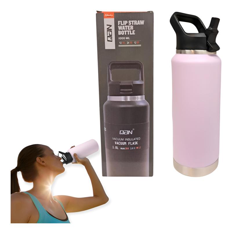 Botella Térmica 1 Litro Doble Pared Acero Inoxidable