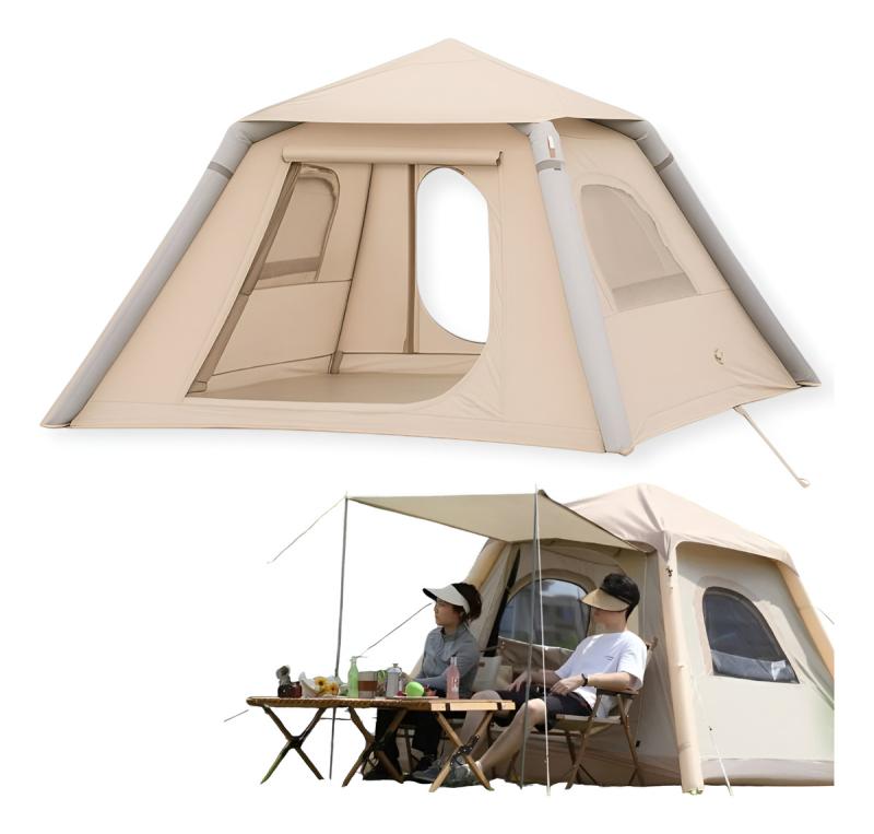 Carpa Inflable De Camping 4 Personas Impermeable + Inflador