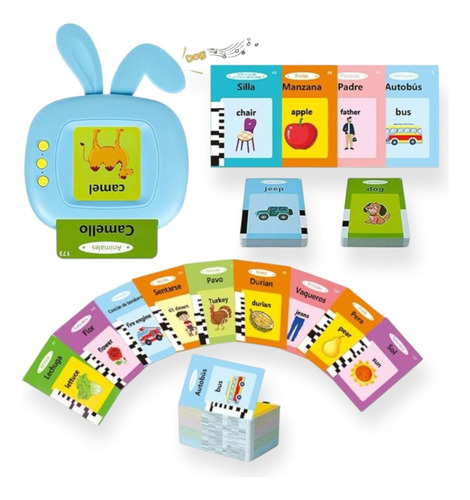Tarjetas Juguete Aprendizaje Lectura Español Ingles