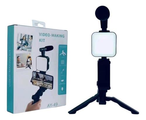 Kit Tripode Led Control Microfono Para Video Streaming
