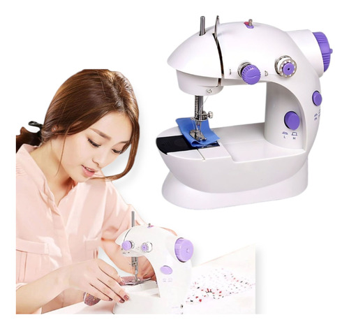 Mini Maquina De Coser Recta Portátil Con Pedal 2 Velocidades