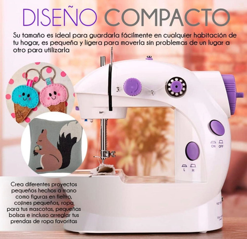 Mini Maquina De Coser Recta Portátil Con Pedal 2 Velocidades