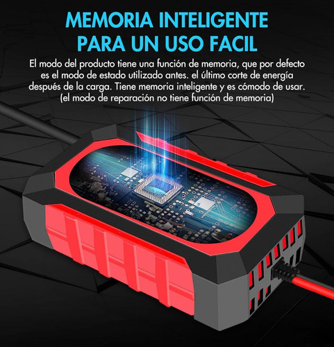 Cargador De Batería Para Auto Y Moto 12 V Inteligente